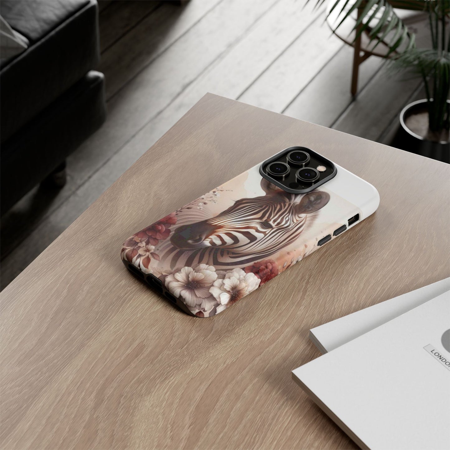 Phone Case Flower Frolicking Zebra Tough Case