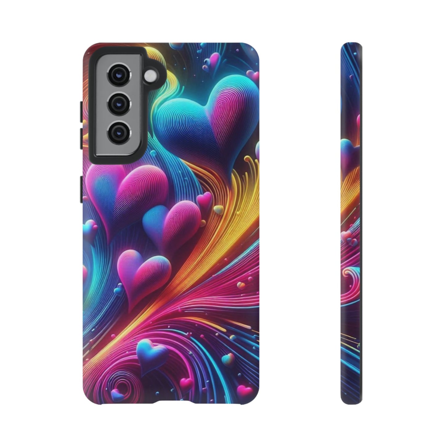 Phone Case - Floating Neon Hearts
