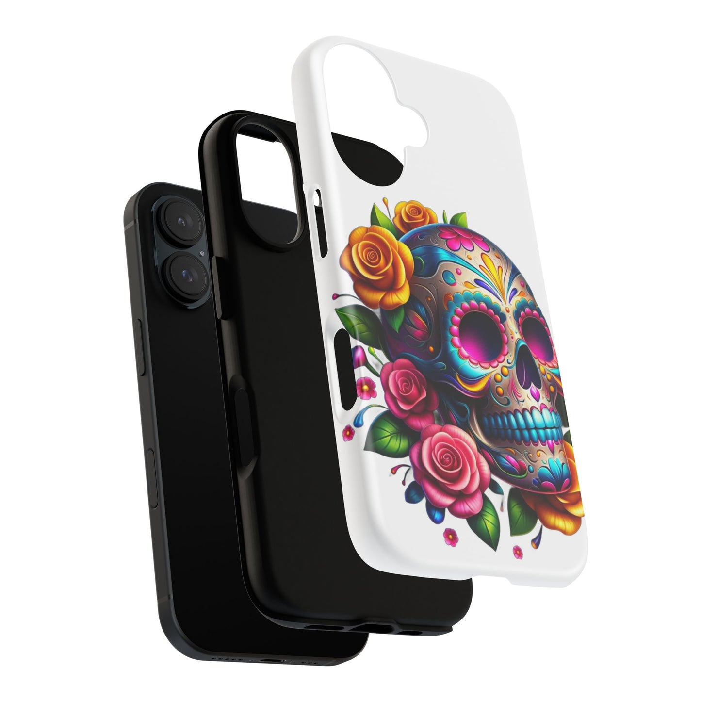 Phone Cases - Sugar Skull with Flowers Design