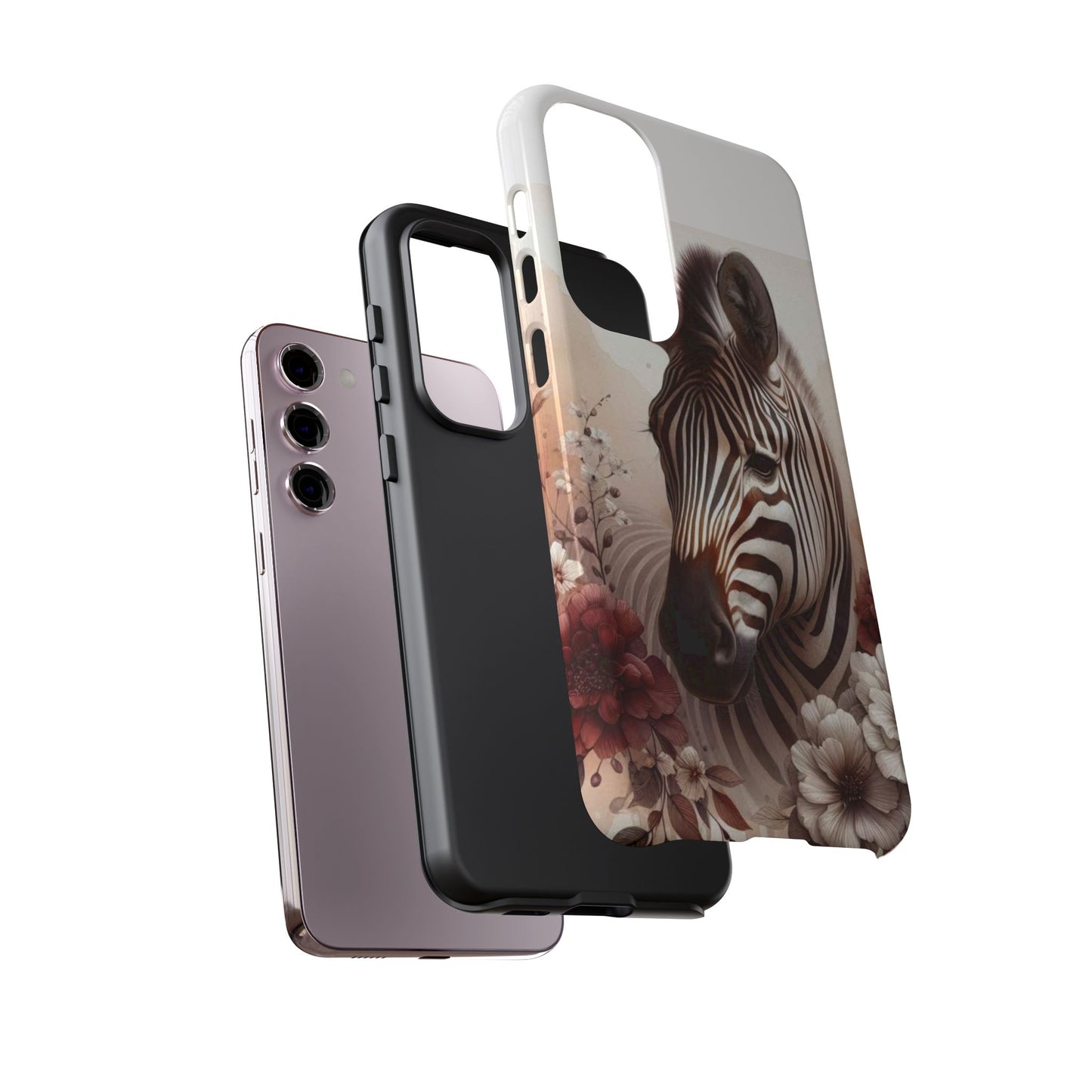 Phone Case Flower Frolicking Zebra Tough Case