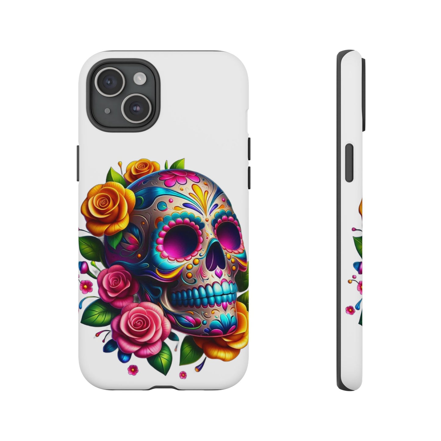 Phone Cases - Sugar Skull with Flowers Design