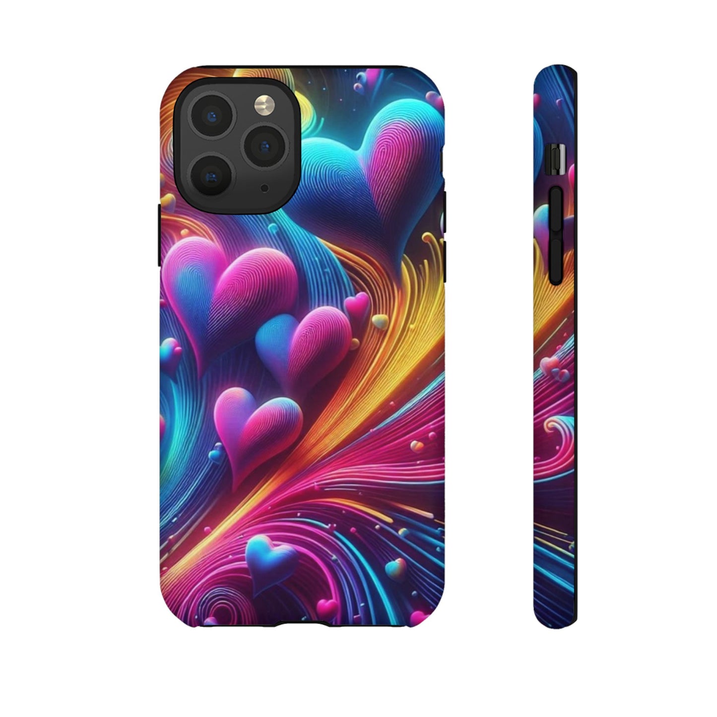 Phone Case - Floating Neon Hearts