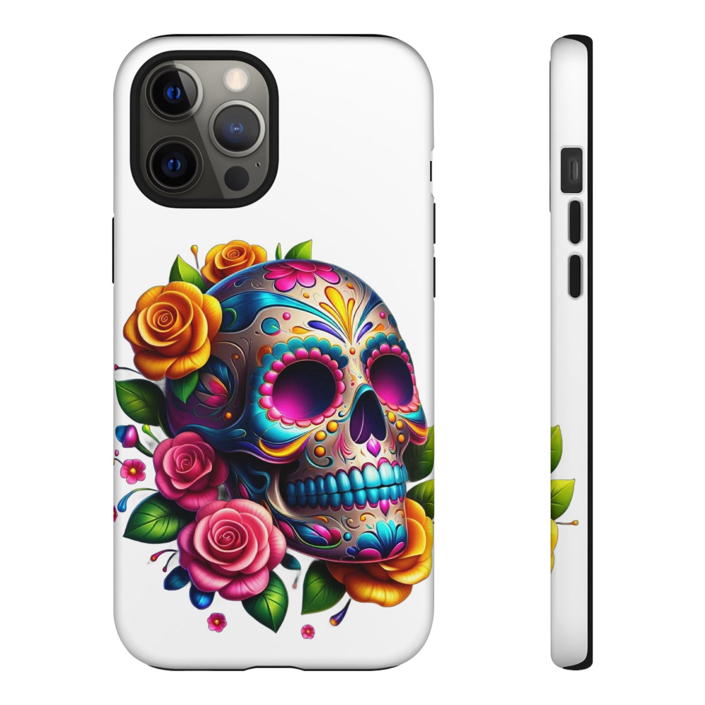 Phone Cases - Sugar Skull with Flowers Design
