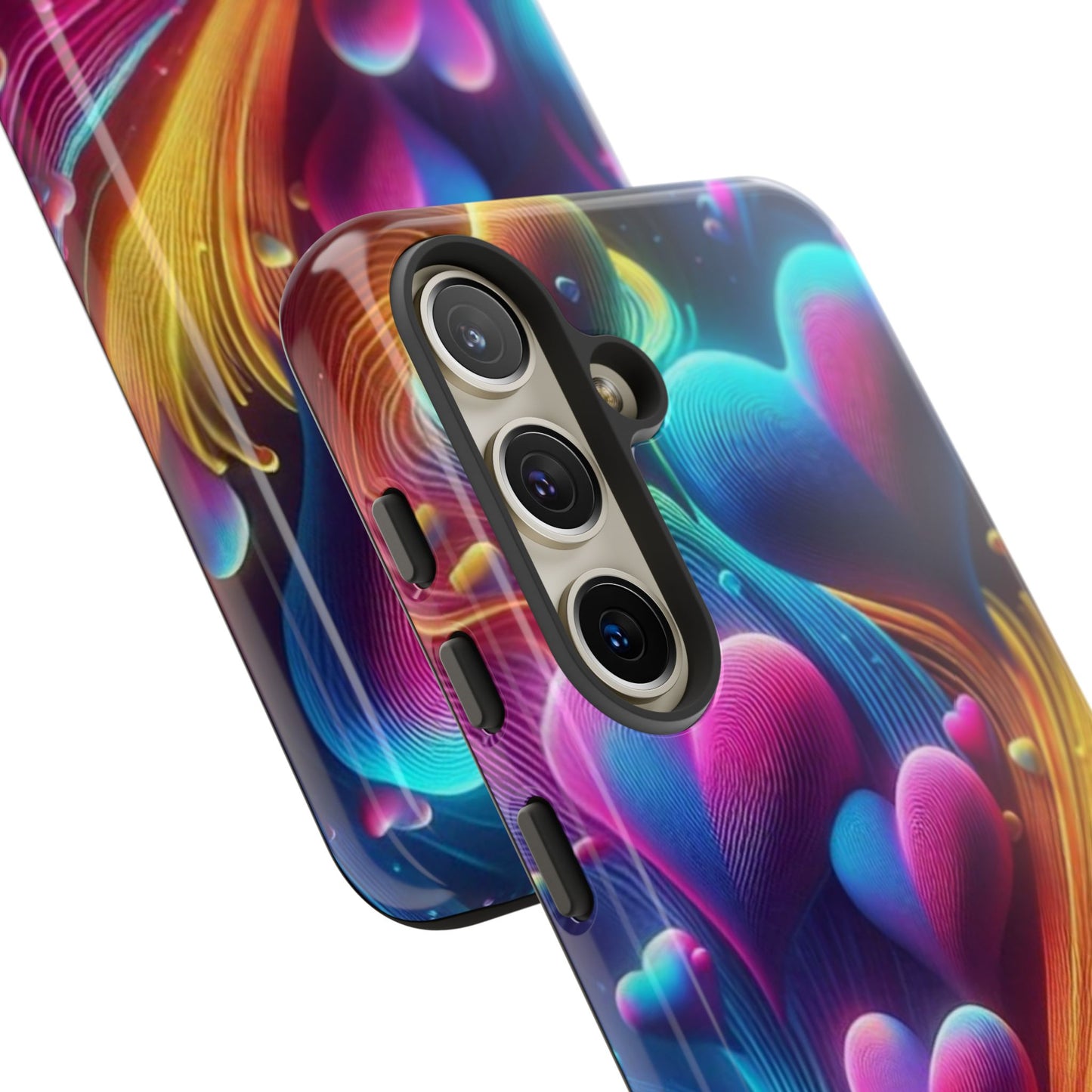 Phone Case - Floating Neon Hearts