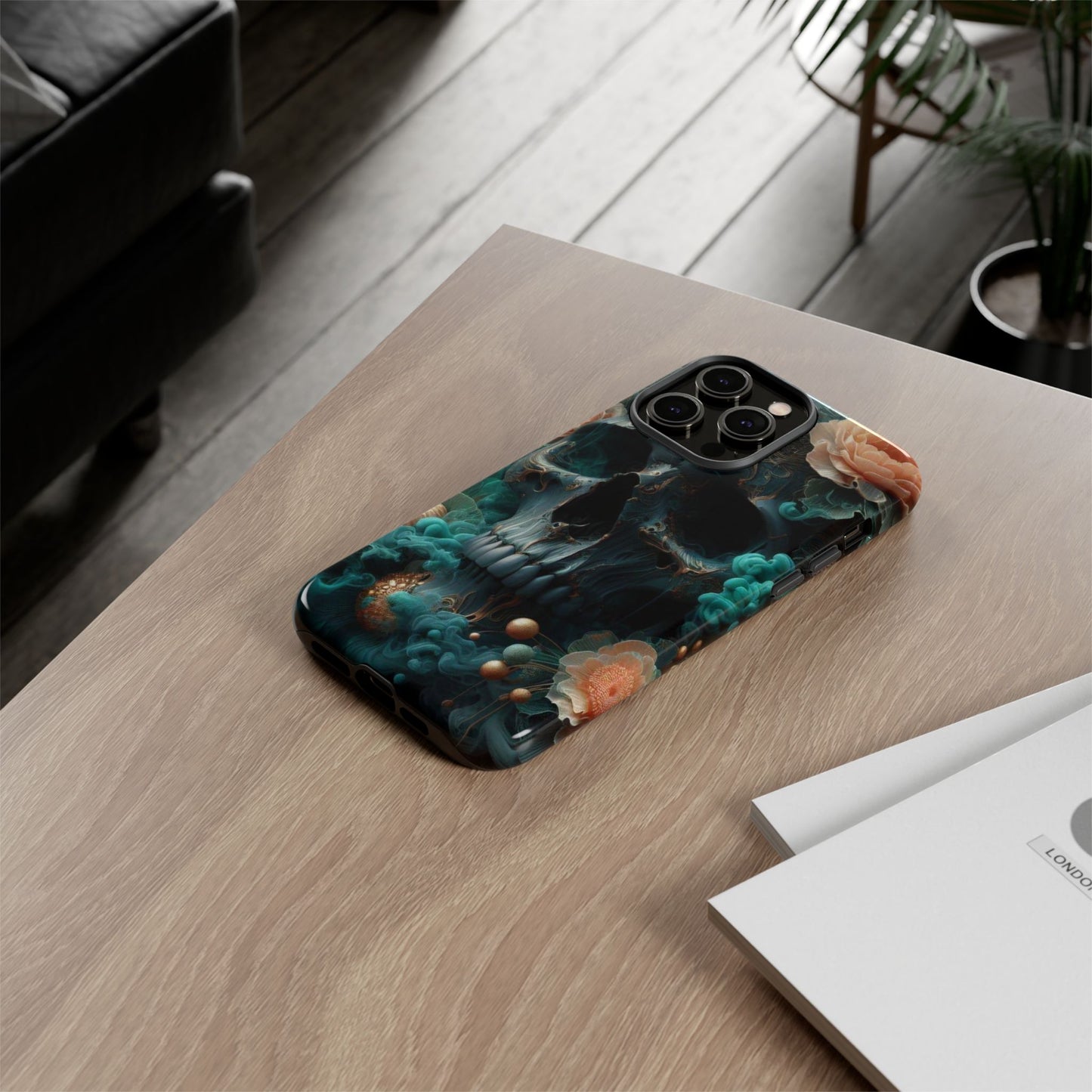 Tough Cases - teal skull