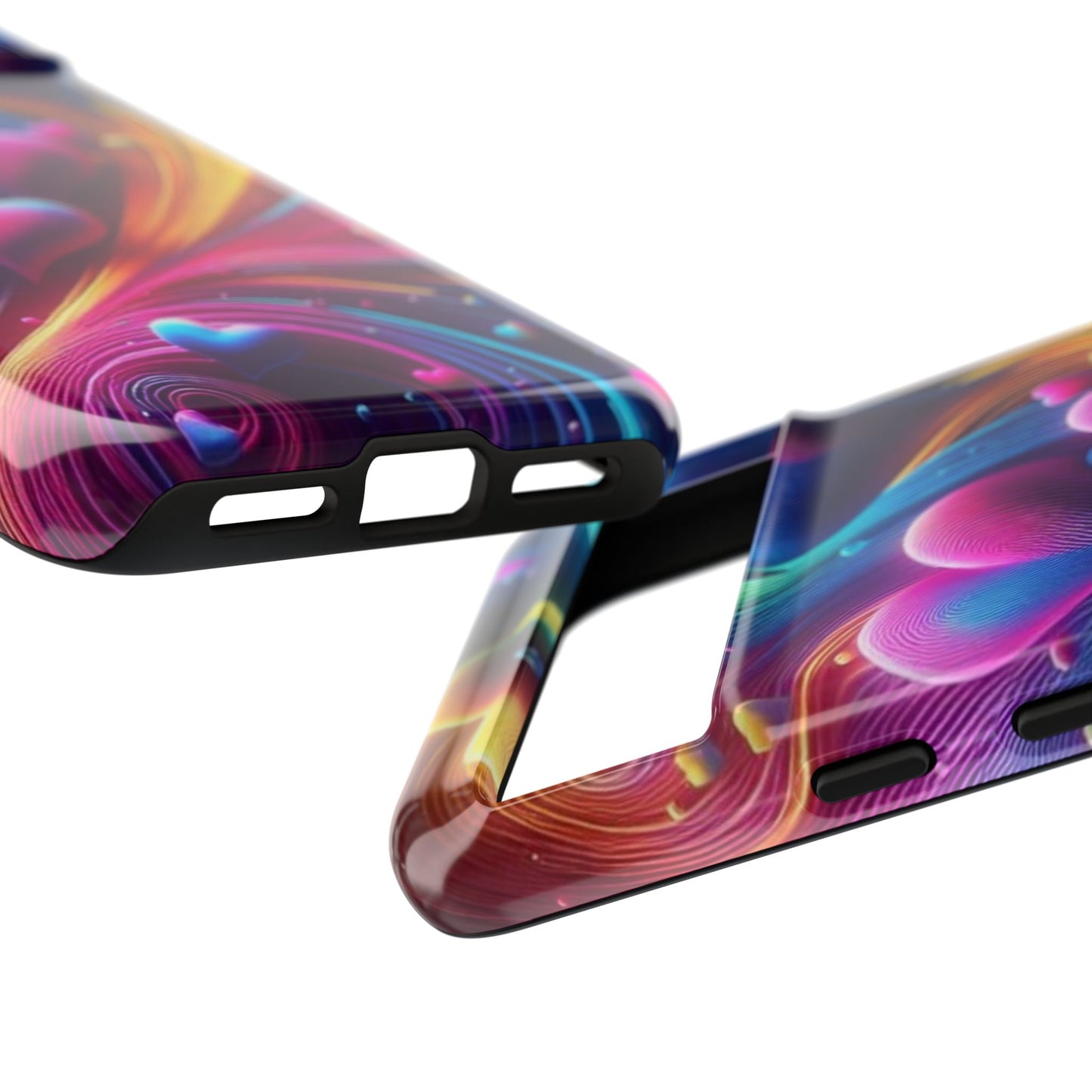 Phone Case - Floating Neon Hearts