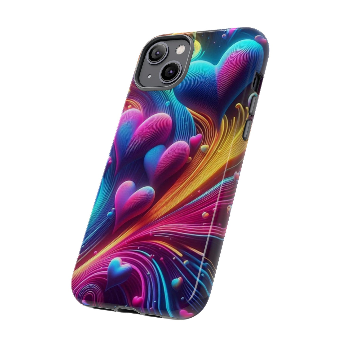 Phone Case - Floating Neon Hearts