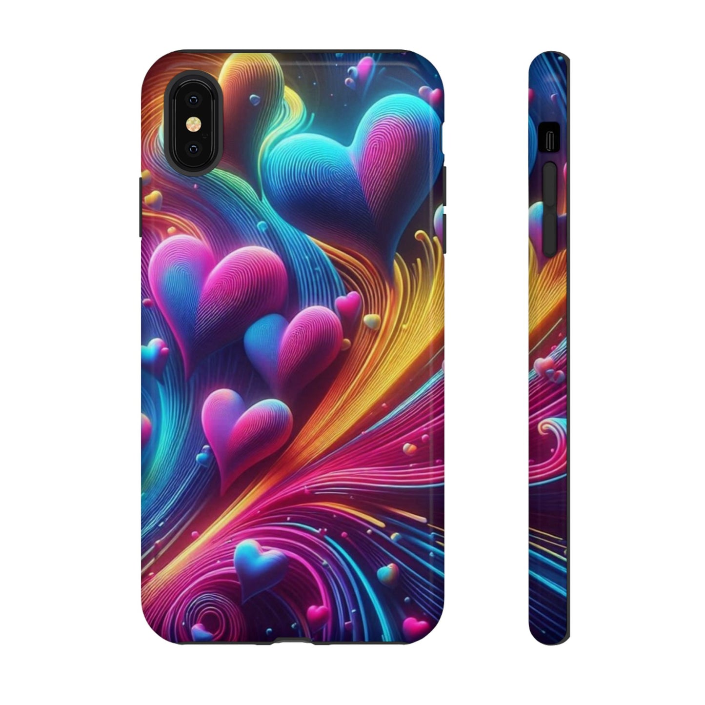 Phone Case - Floating Neon Hearts