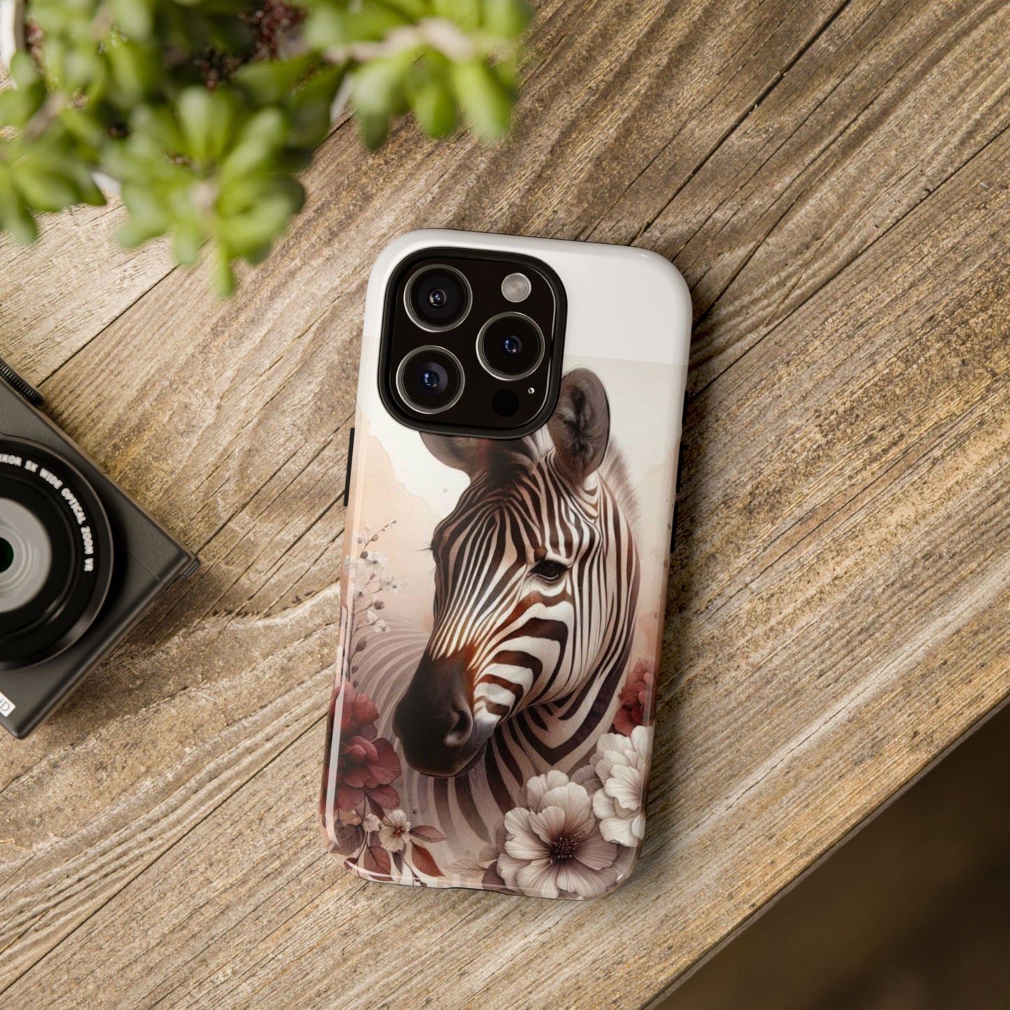 Phone Case Flower Frolicking Zebra Tough Case