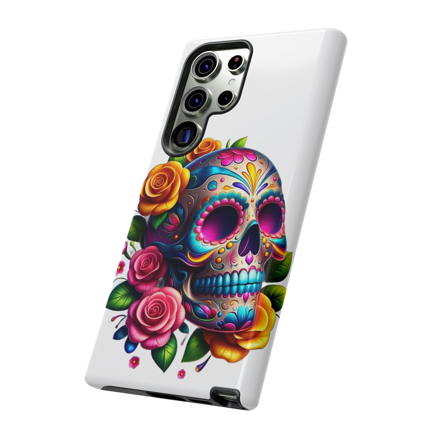 Phone Cases - Sugar Skull with Flowers Design