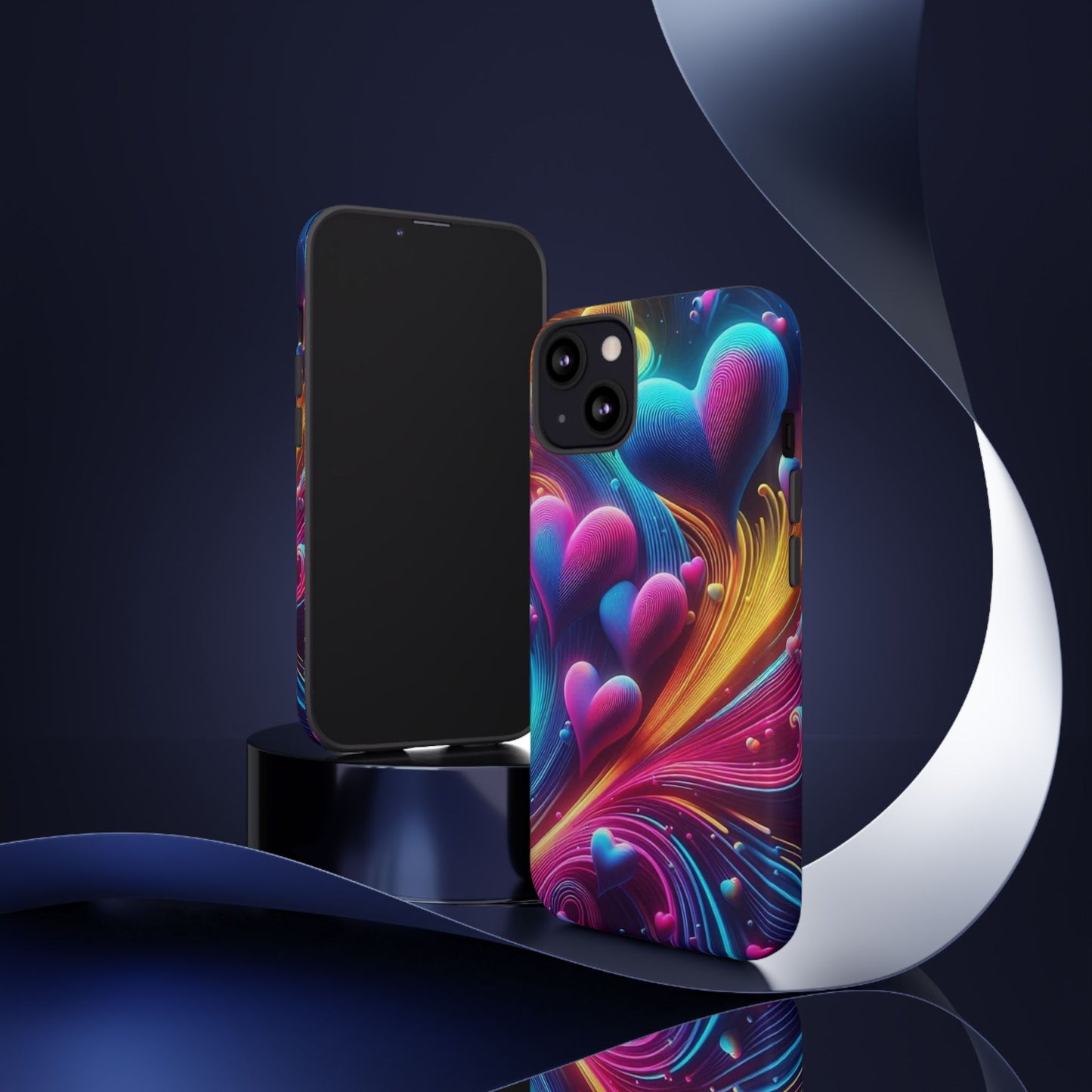 Phone Case - Floating Neon Hearts
