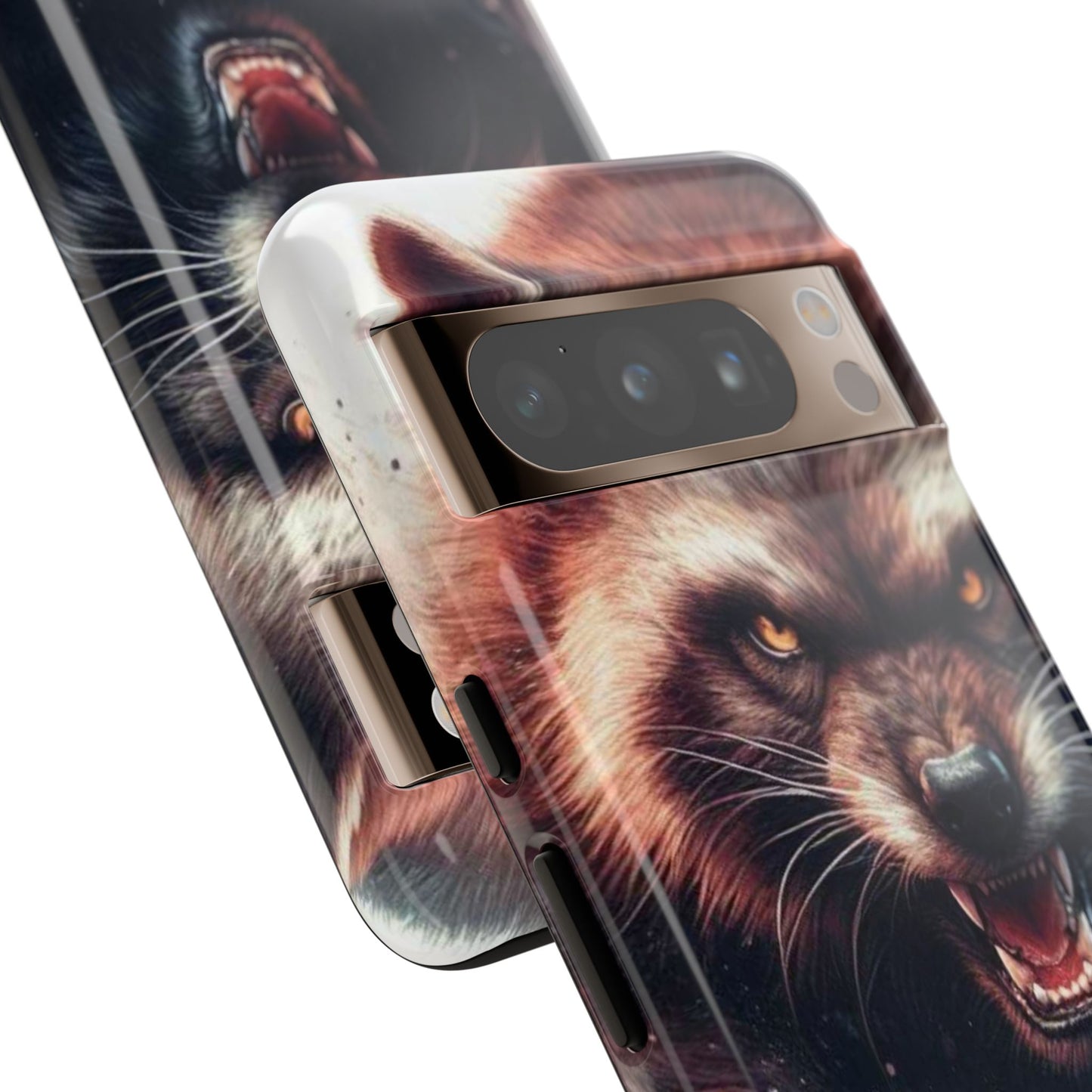 Wolverine snarling with claws out on a phone case.