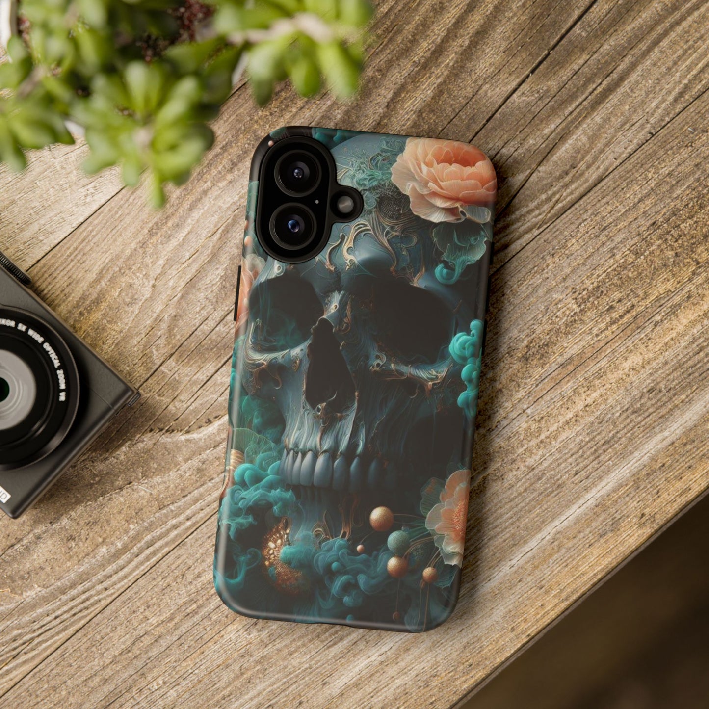 Tough Cases - teal skull