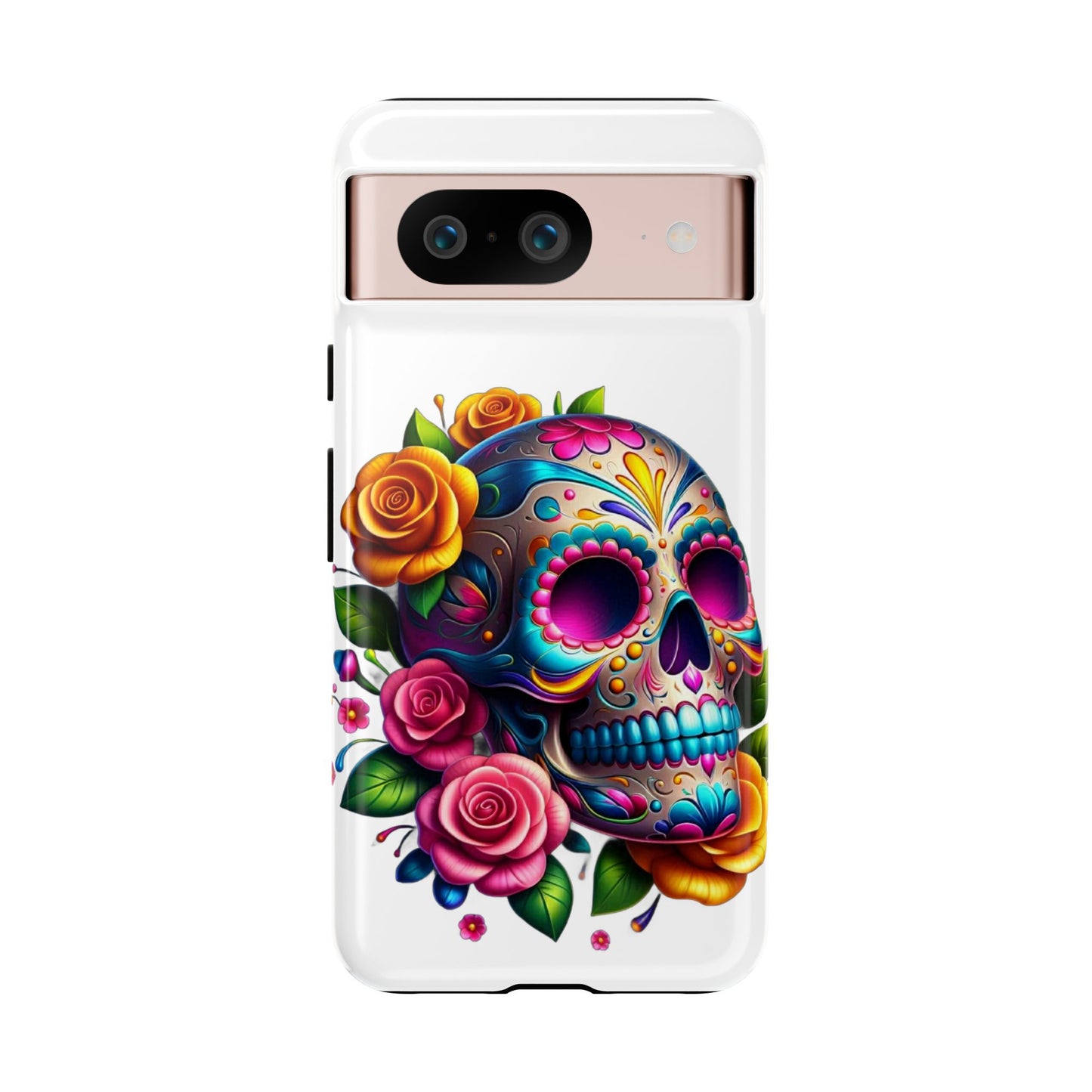 Phone Cases - Sugar Skull with Flowers Design