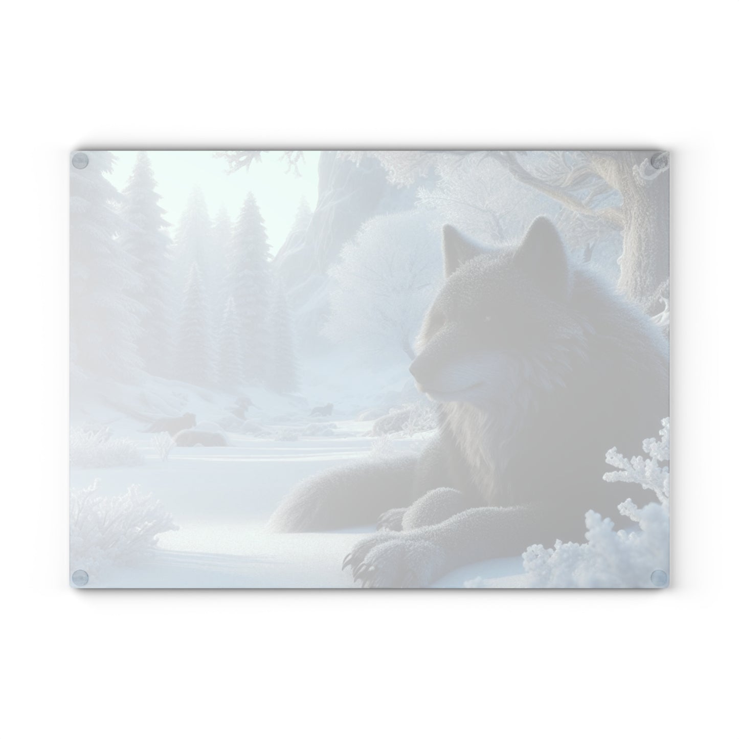 Glass Cutting Board - wolf