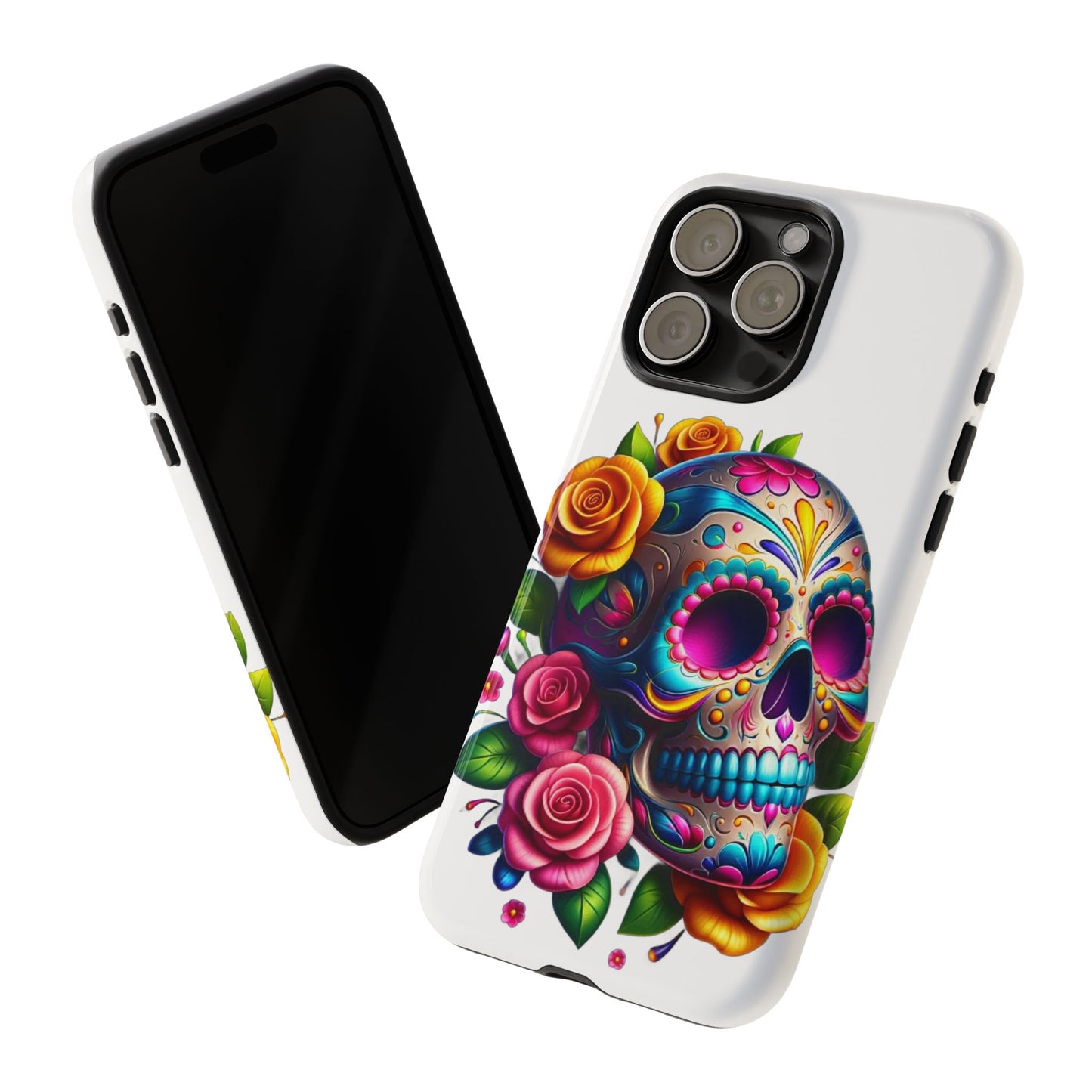 Phone Cases - Sugar Skull with Flowers Design