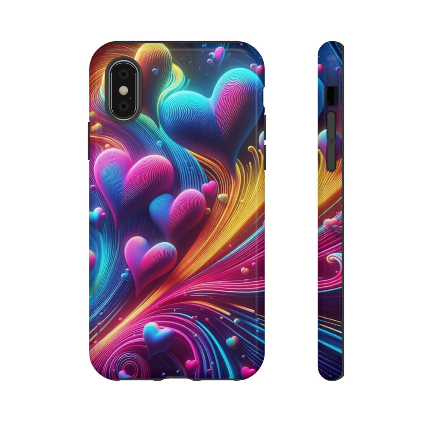 Phone Case - Floating Neon Hearts