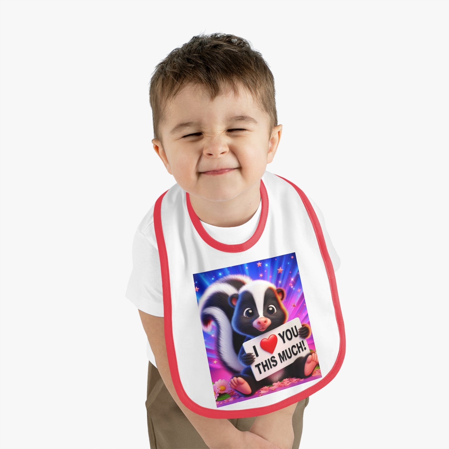 Baby Contrast Trim Jersey Bib - Stinkin Cute