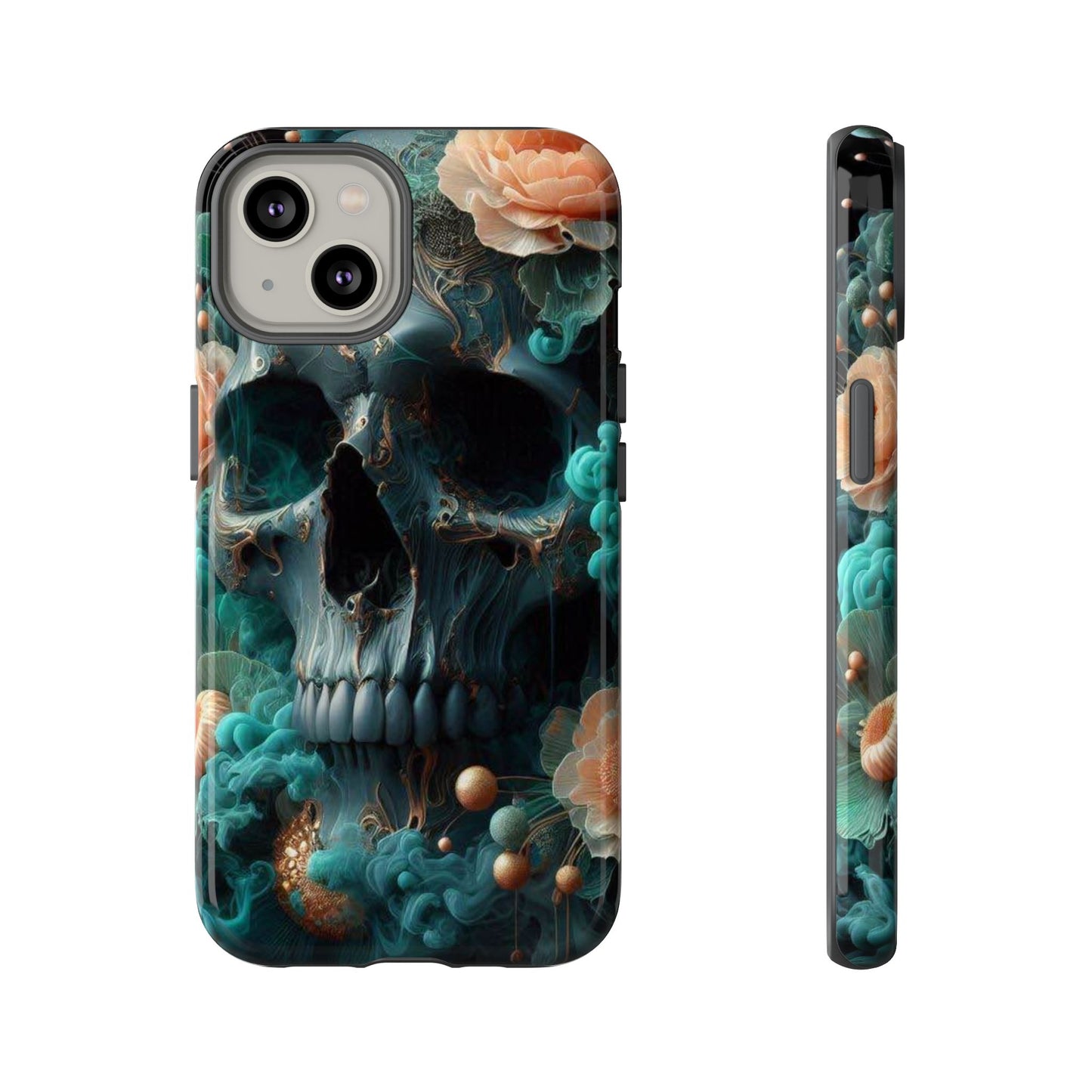 Tough Cases - teal skull