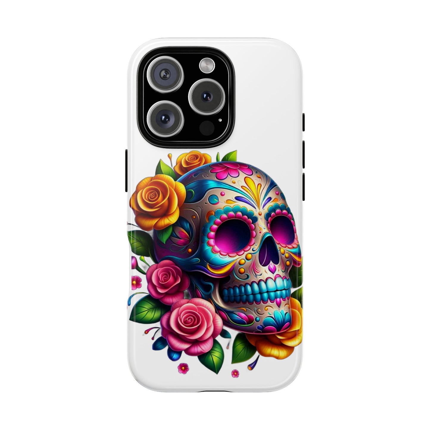 Phone Cases - Sugar Skull with Flowers Design