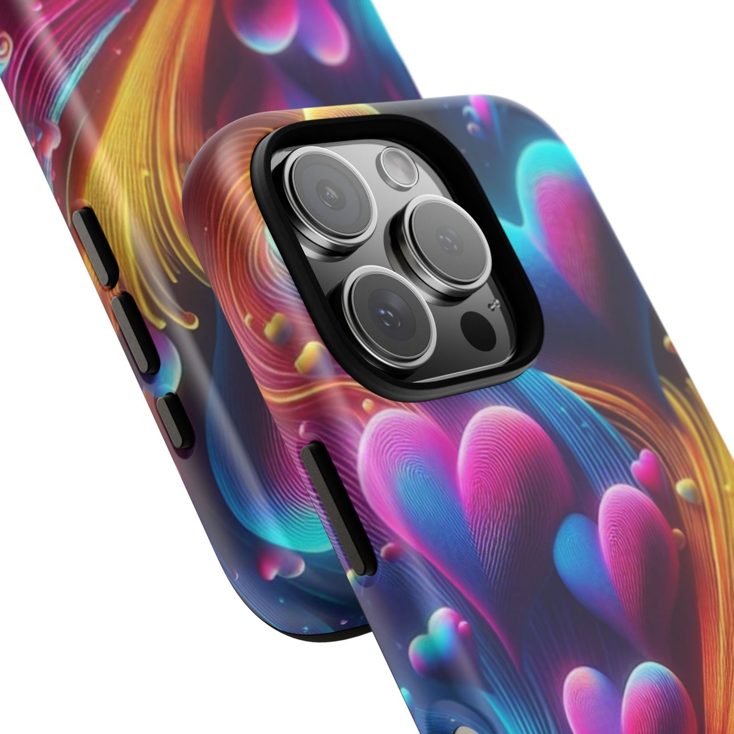 Phone Case - Floating Neon Hearts