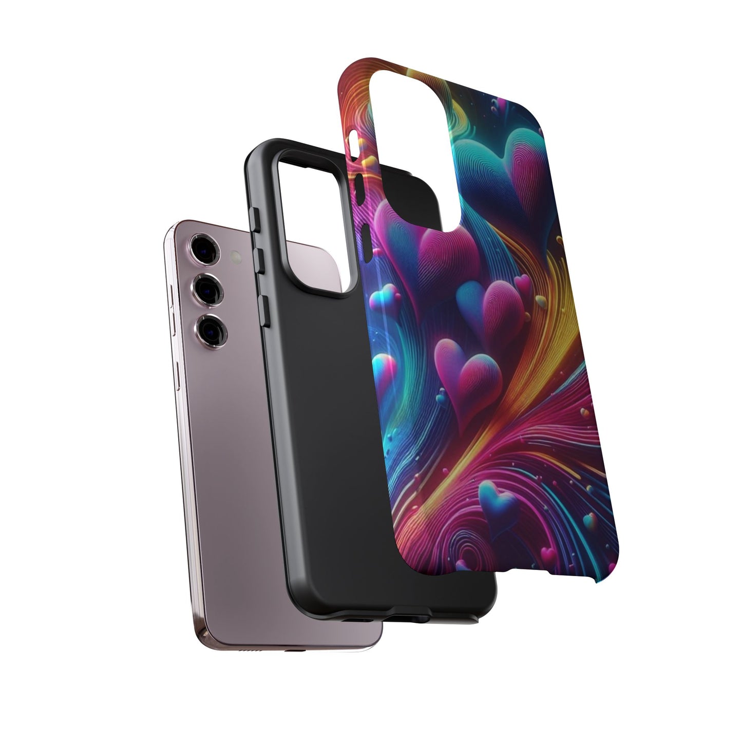 Phone Case - Floating Neon Hearts