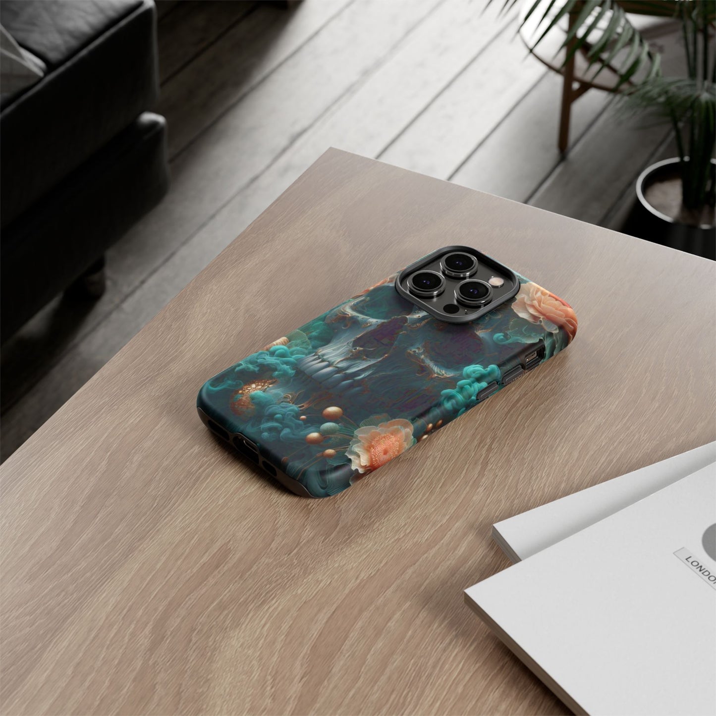 Tough Cases - teal skull
