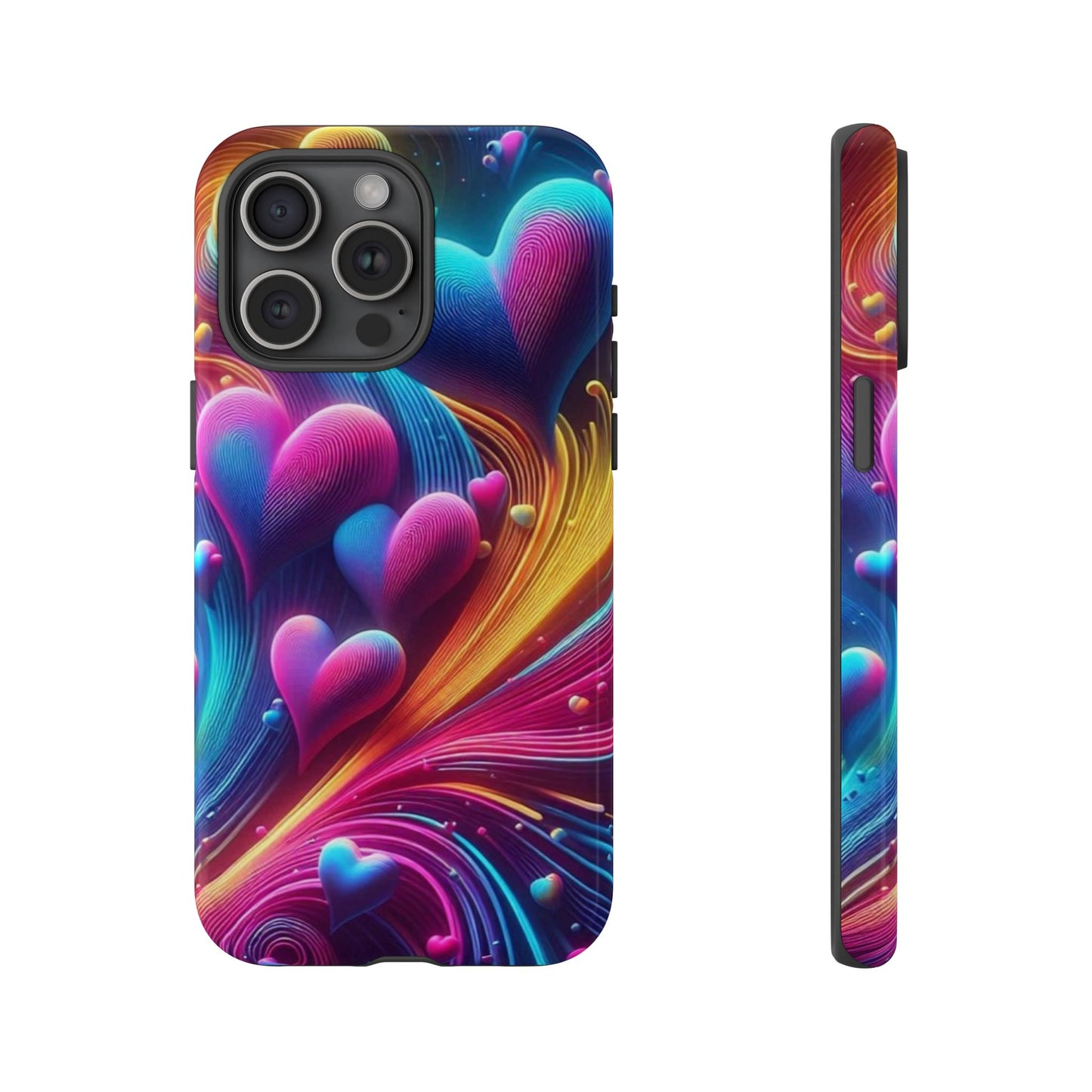 Phone Case - Floating Neon Hearts