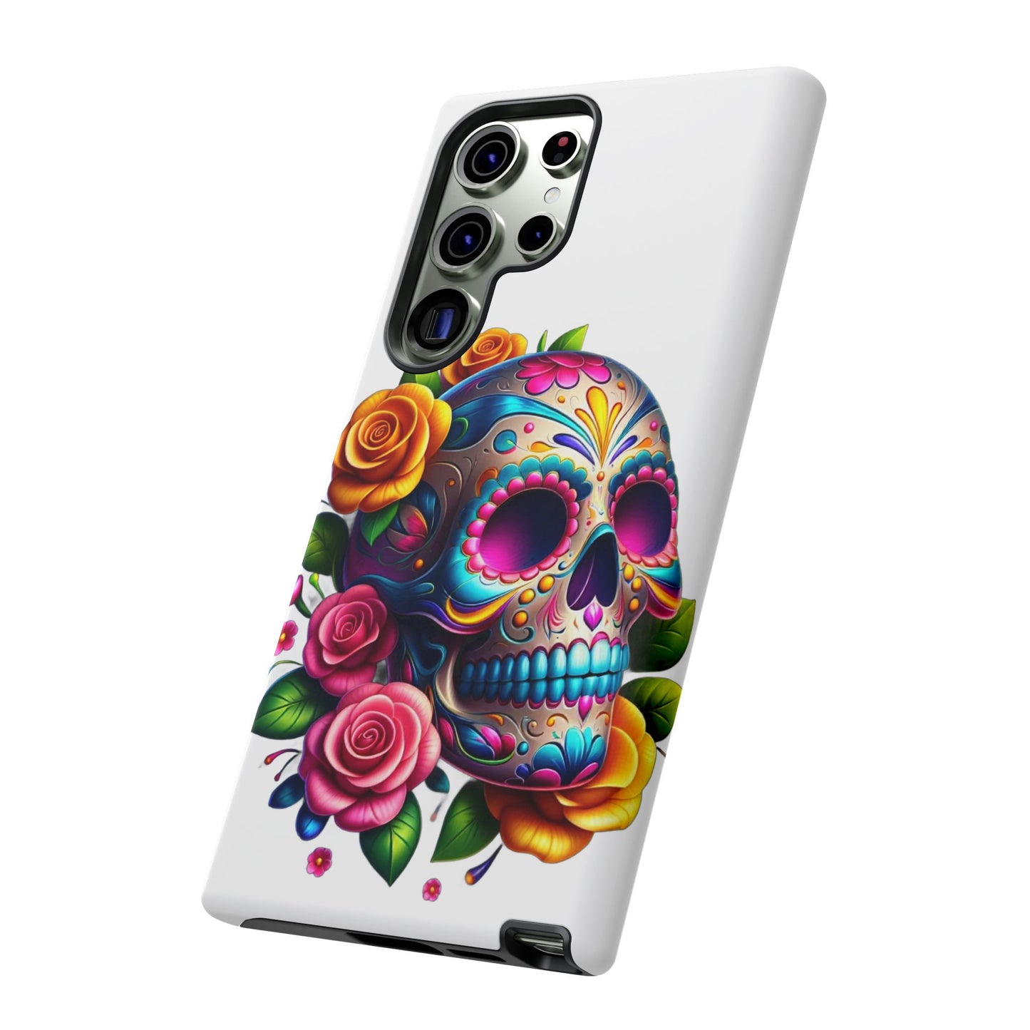 Phone Cases - Sugar Skull with Flowers Design