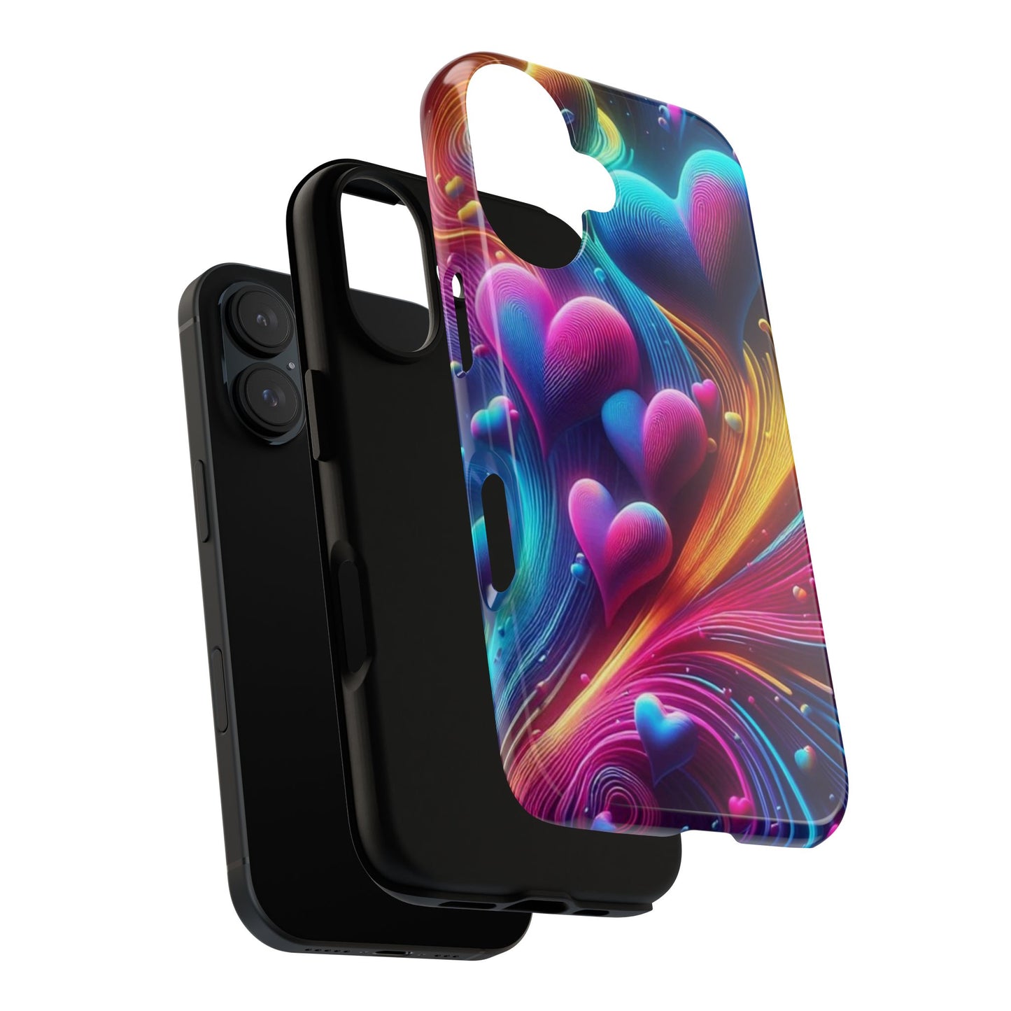 Phone Case - Floating Neon Hearts
