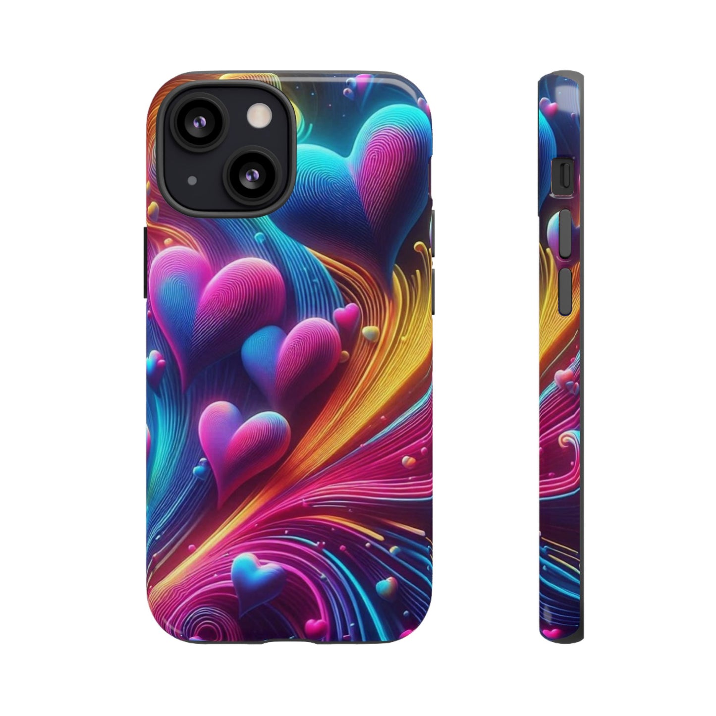 Phone Case - Floating Neon Hearts