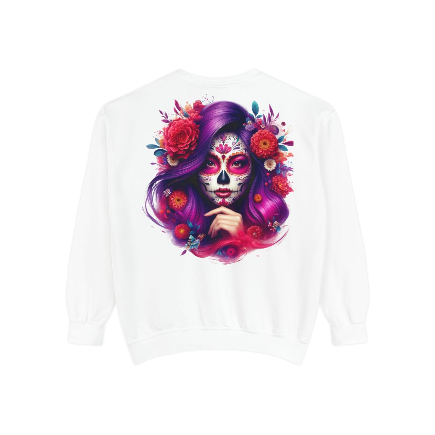 Sugar Skull Lady Thinking Sweatshirt