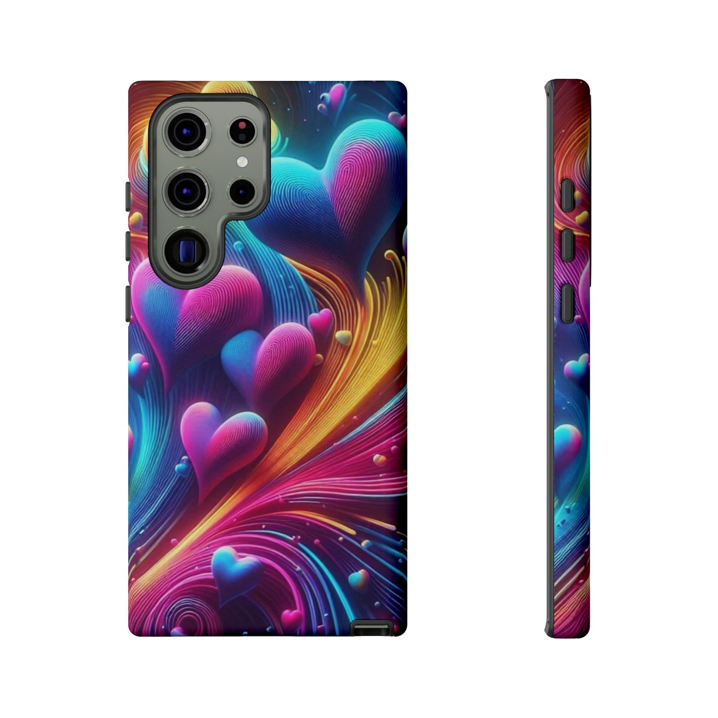 Phone Case - Floating Neon Hearts