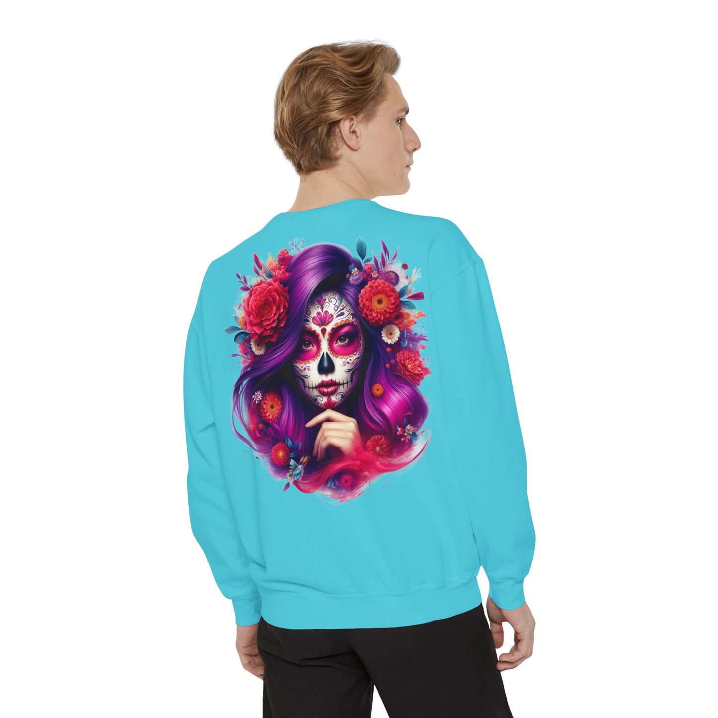 Sugar Skull Lady Thinking Sweatshirt
