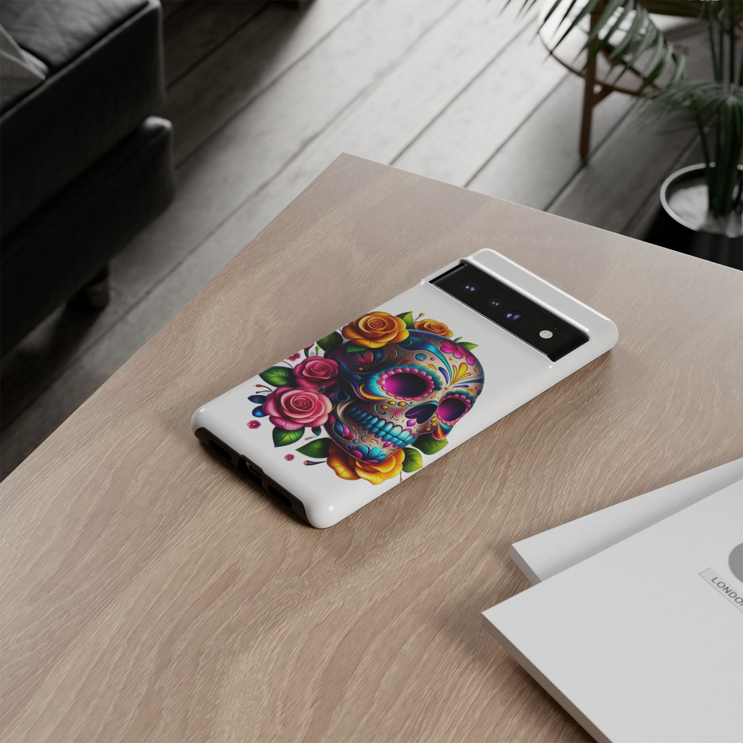 Phone Cases - Sugar Skull with Flowers Design