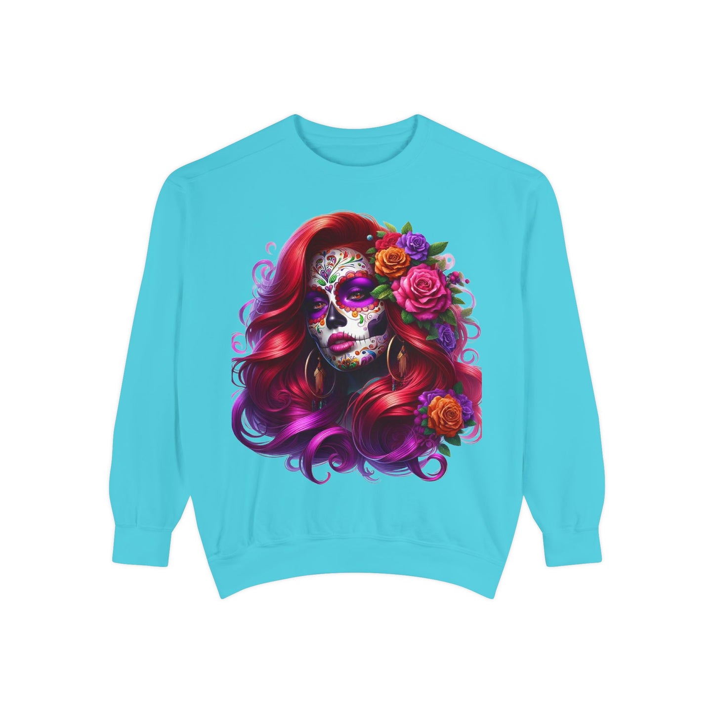 Sugar Skull Lady Thinking Sweatshirt