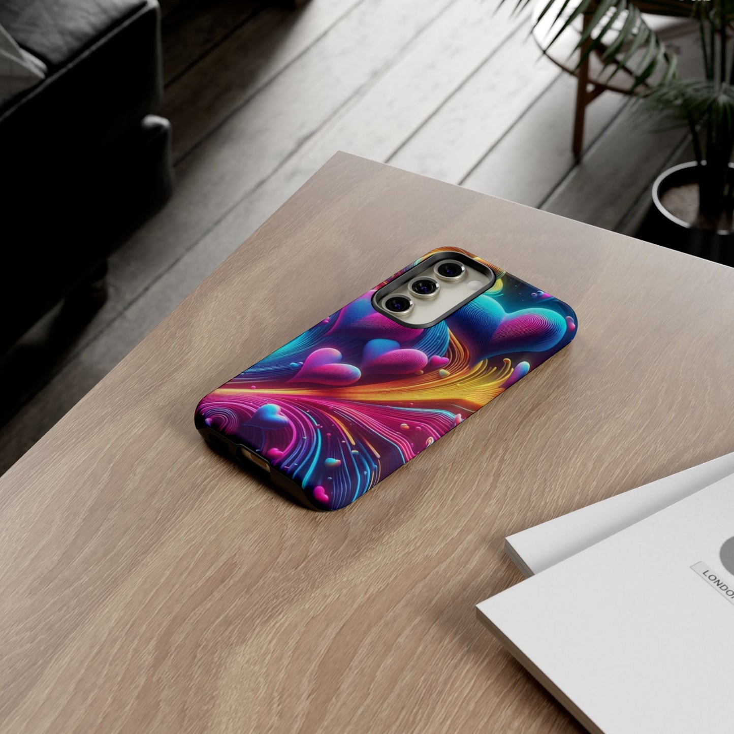 Phone Case - Floating Neon Hearts