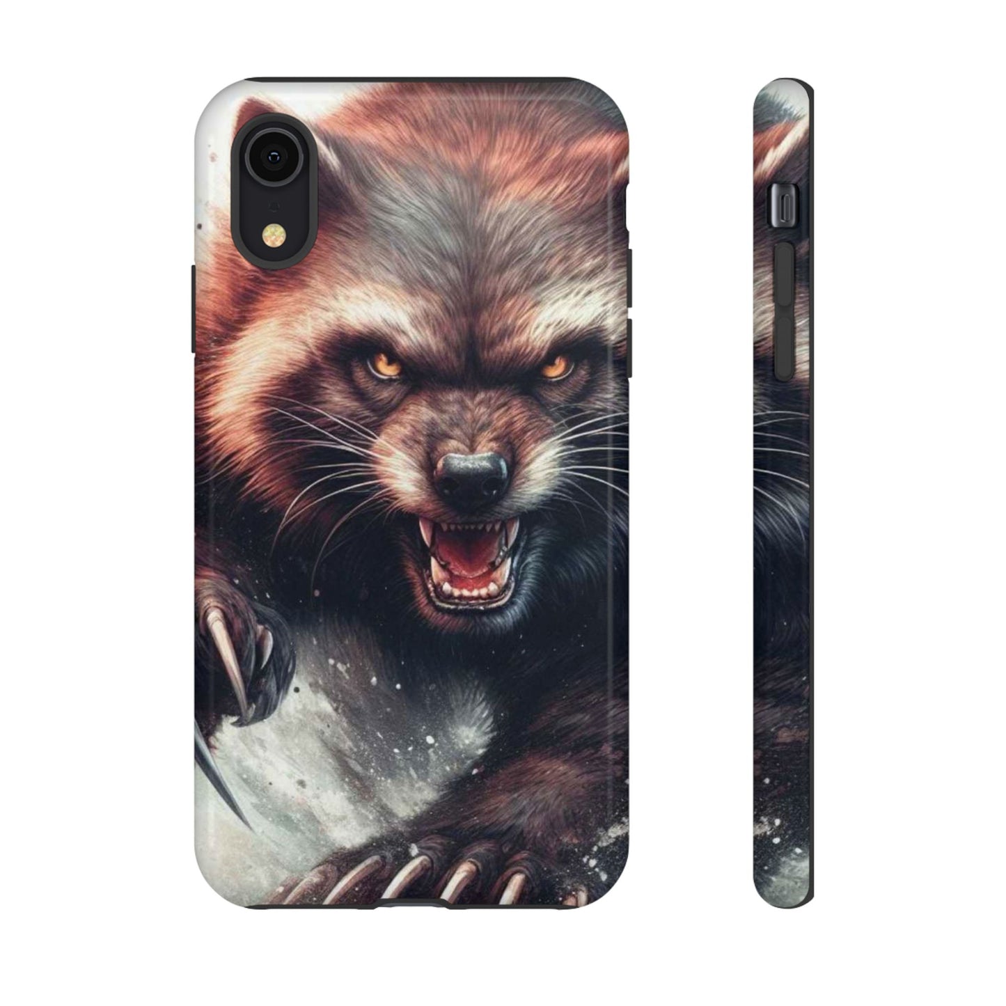 Wolverine snarling with claws out on a phone case.