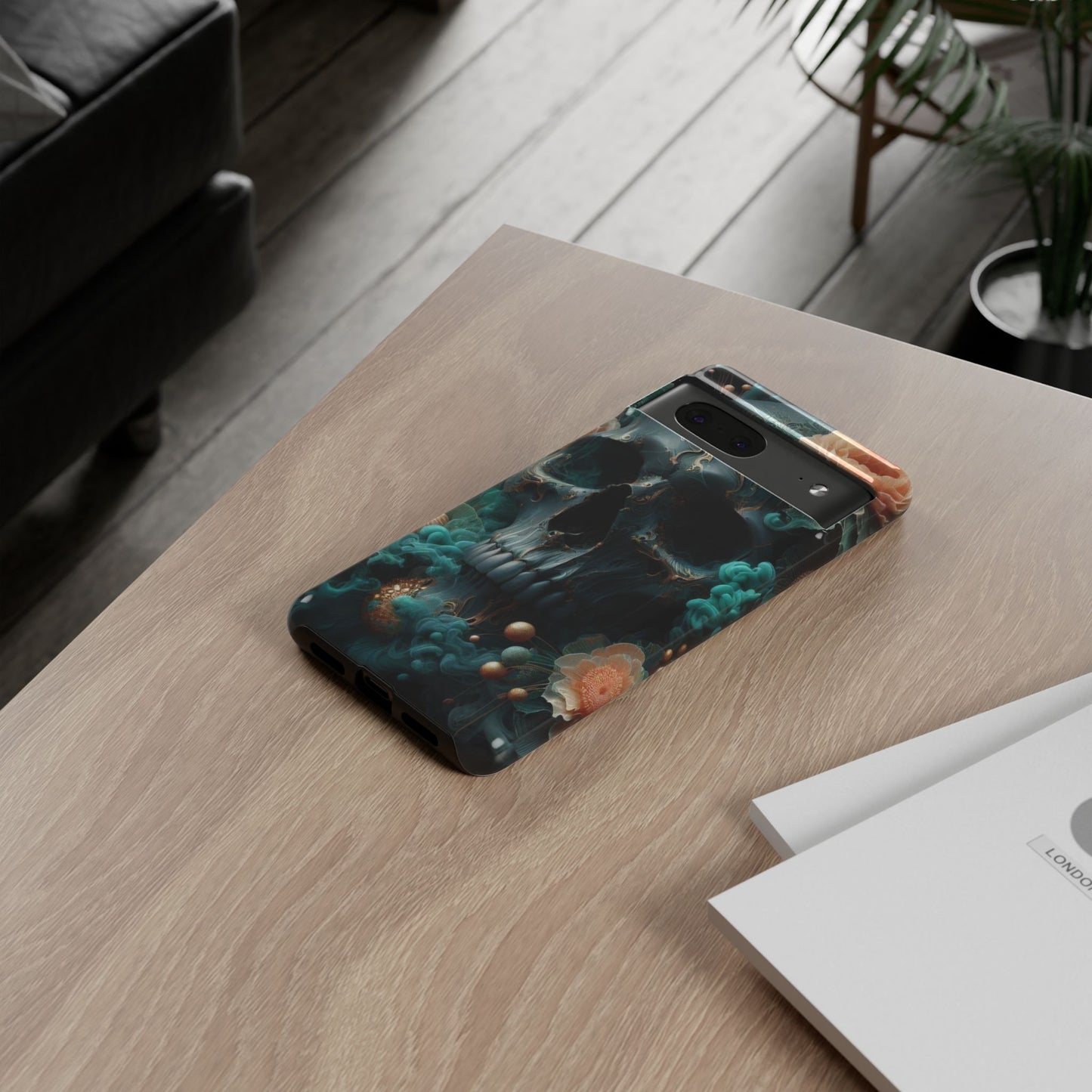 Tough Cases - teal skull