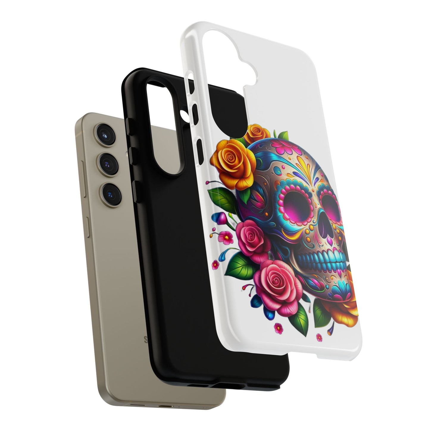 Phone Cases - Sugar Skull with Flowers Design