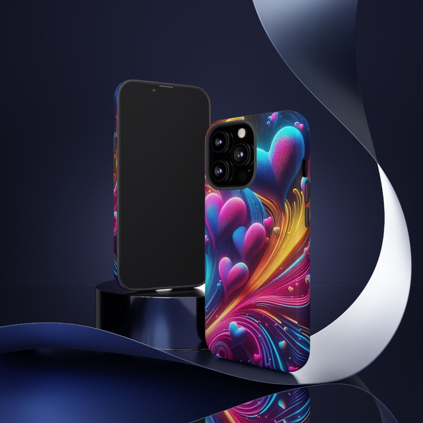 Phone Case - Floating Neon Hearts