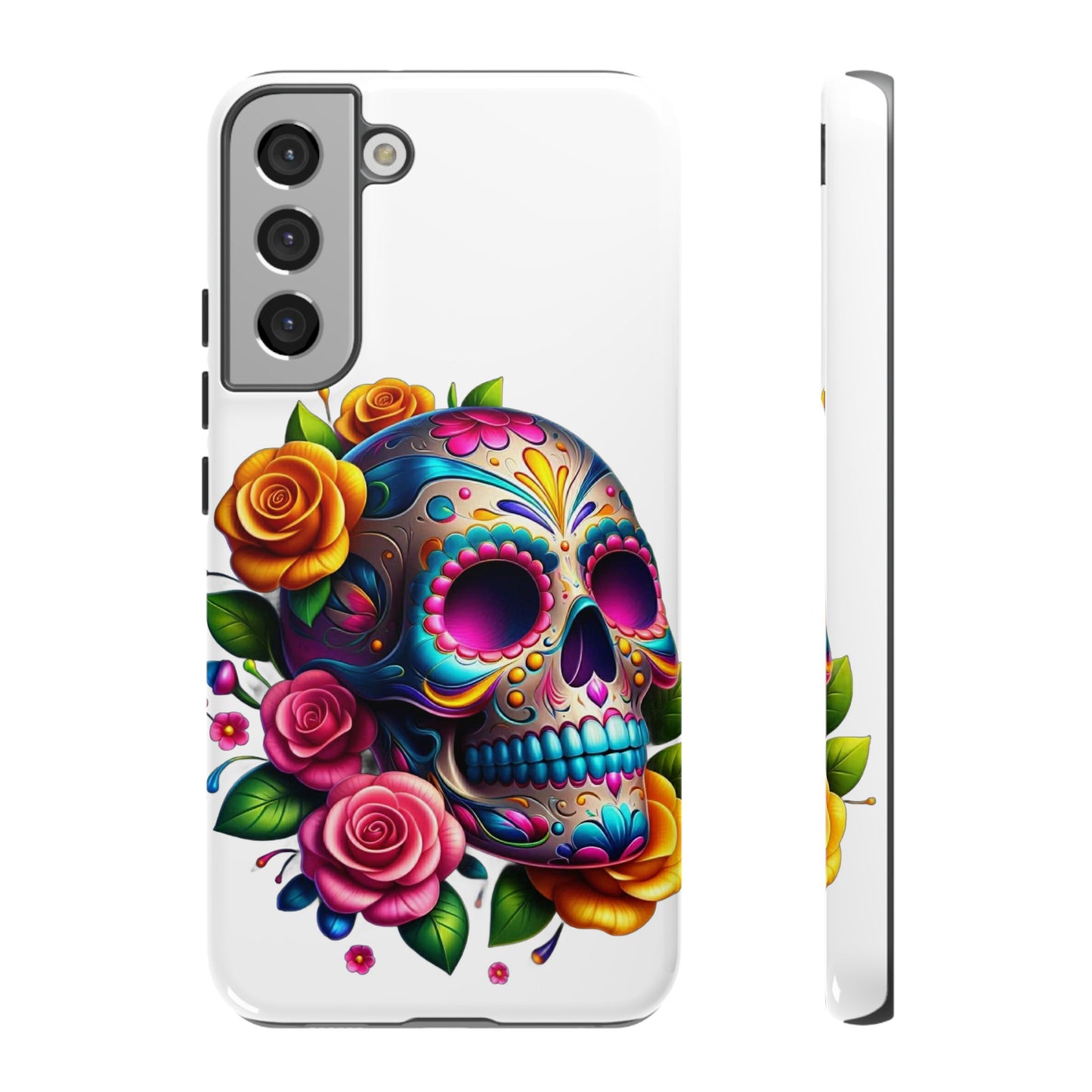 Phone Cases - Sugar Skull with Flowers Design