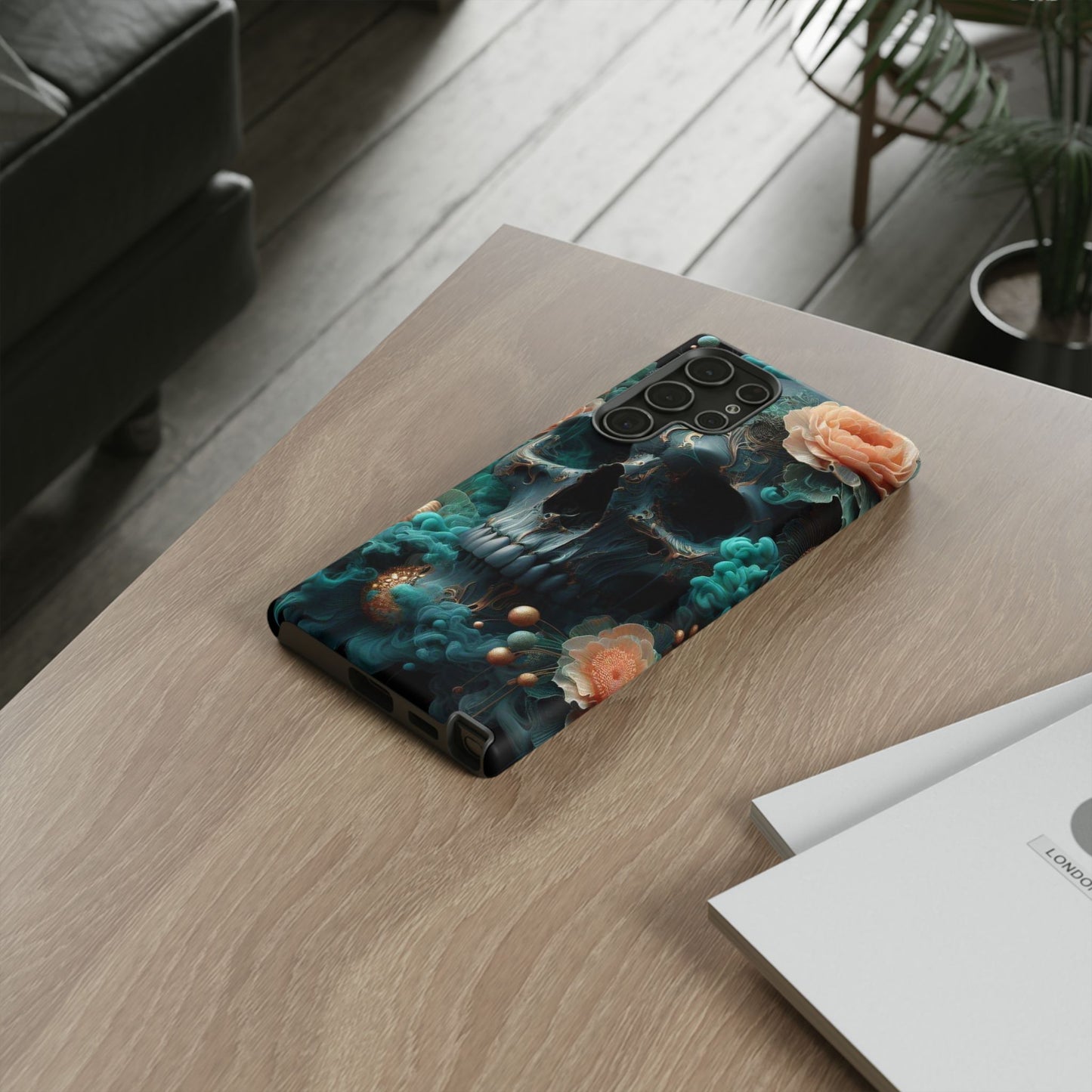 Tough Cases - teal skull