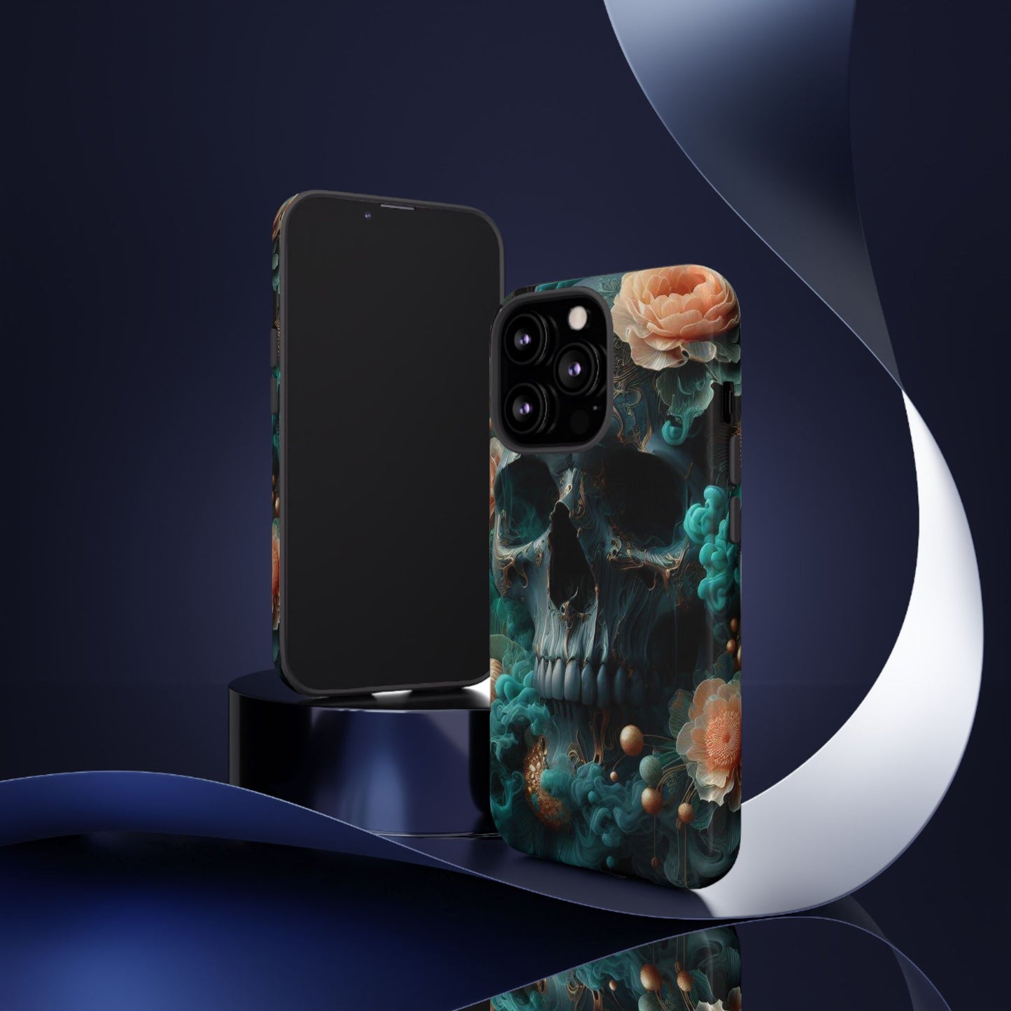 Tough Cases - teal skull