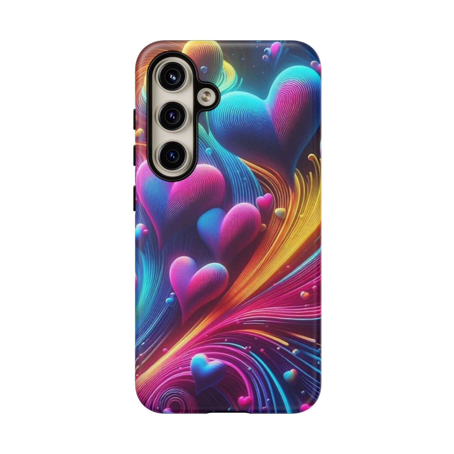 Phone Case - Floating Neon Hearts