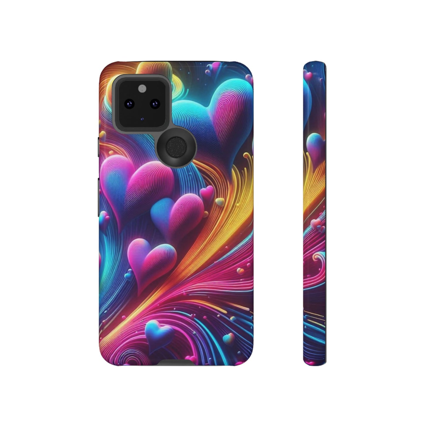 Phone Case - Floating Neon Hearts