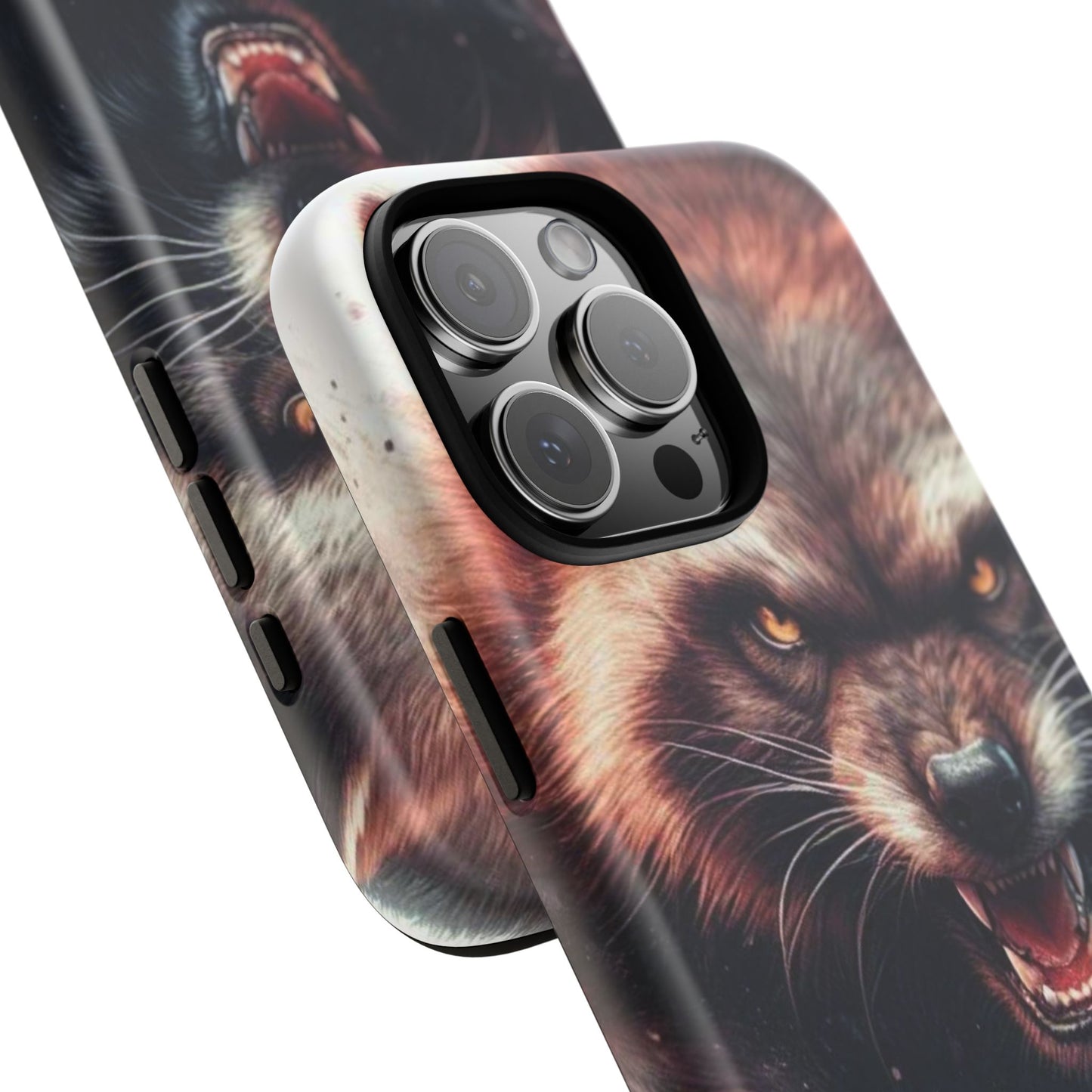 Wolverine snarling with claws out on a phone case.