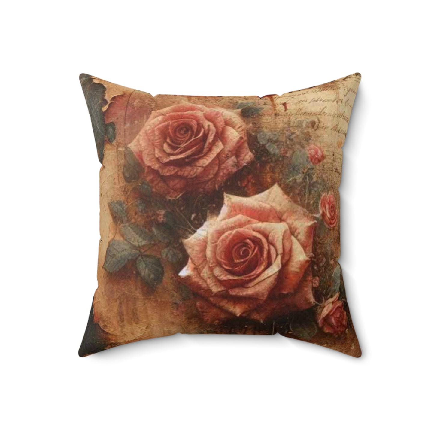 Spun Polyester Square Pillow - roses through time