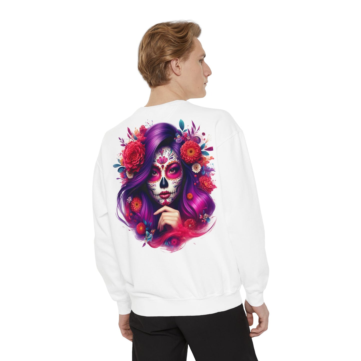 Sugar Skull Lady Thinking Sweatshirt