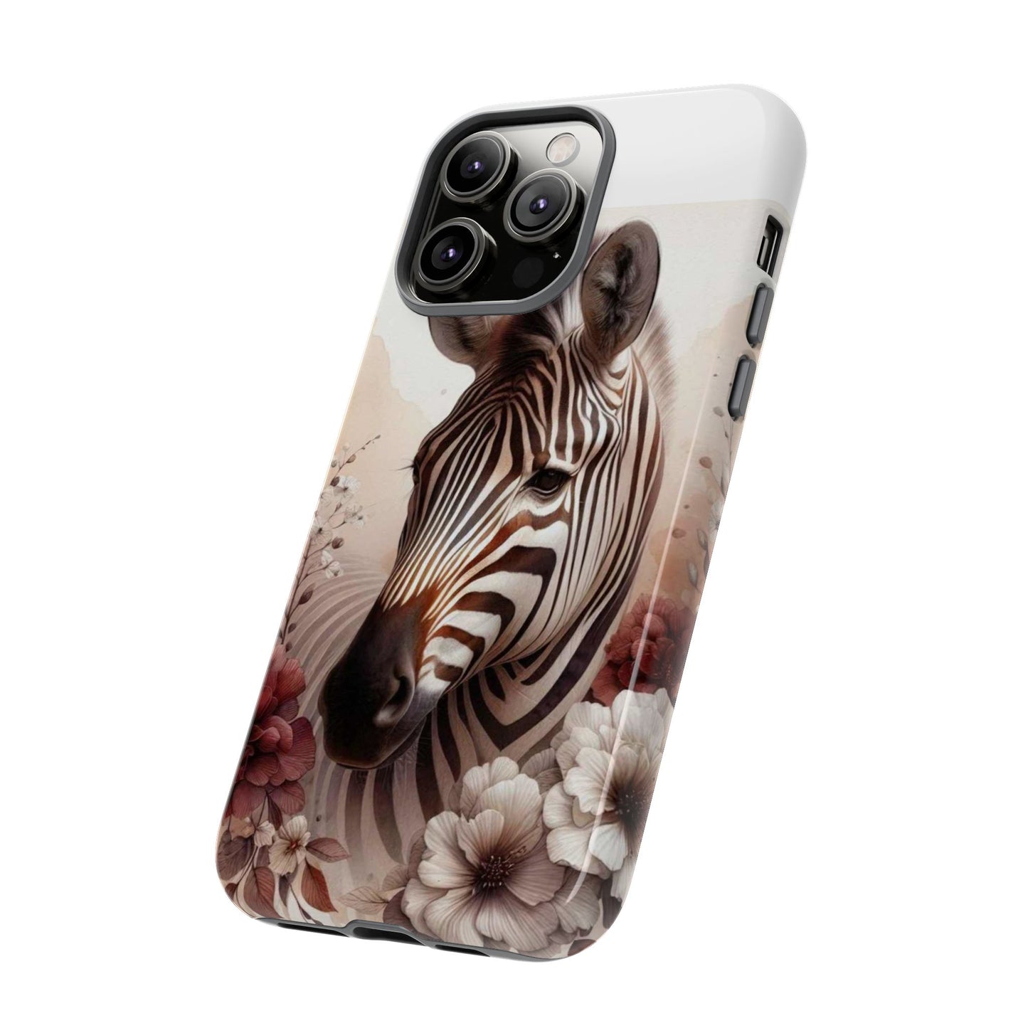 Phone Case Flower Frolicking Zebra Tough Case